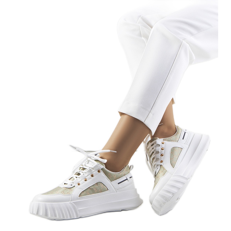 PA1 Heleno's green sneakers white