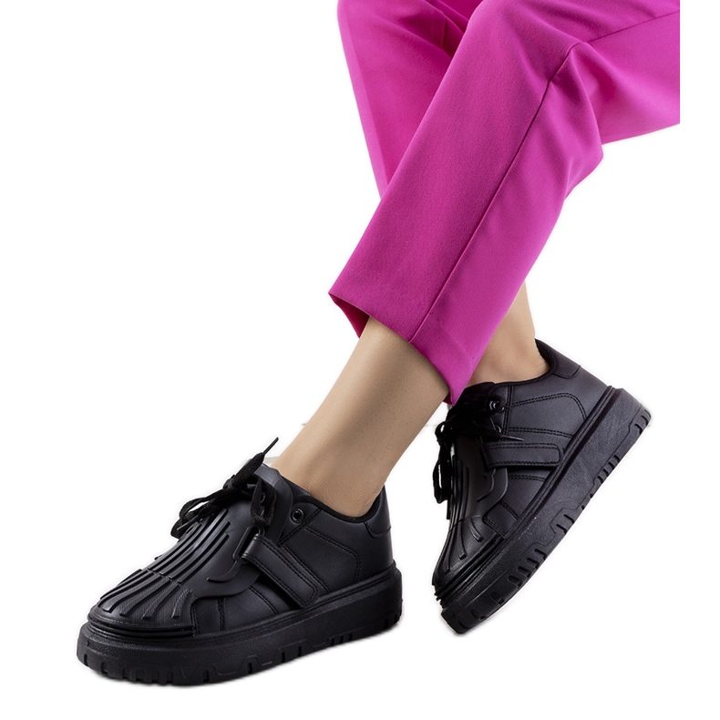 Black Velcro sneakers from Pates