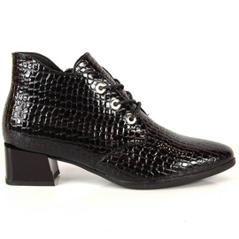 Women's black patent leather snake leather Vinceza boots