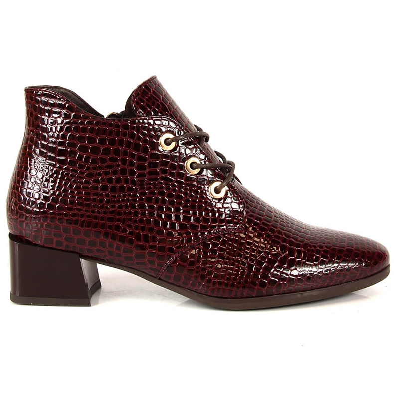 Women's boots patent leather snakeskin Vinceza claret red Women's boots patent leather snakeskin Vinceza claret red