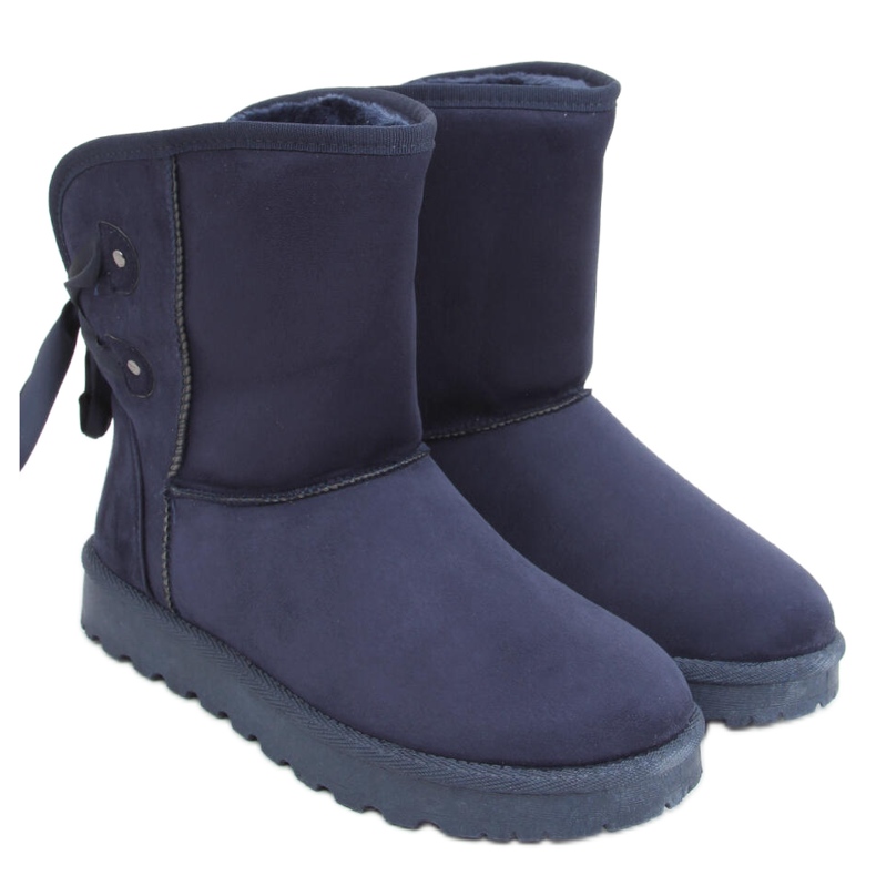 Emusy snow boots with Stella Blue bows navy blue