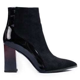 Suede black women's ankle boots