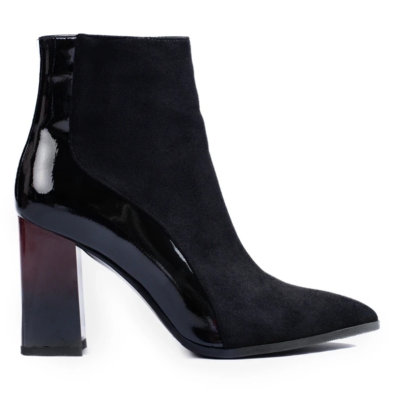 Suede black women's ankle boots
