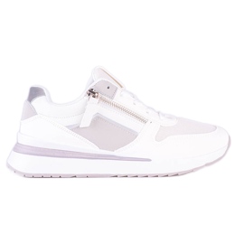 White Shelovet women's sneakers with a white sole purple