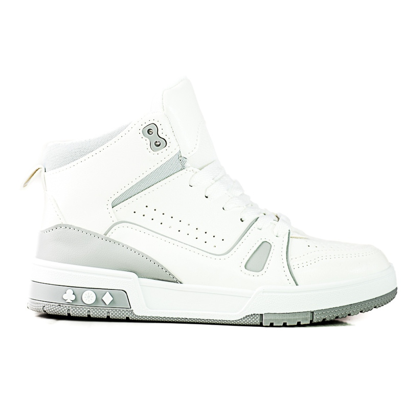 High laced sneakers Shelovet gray and white grey