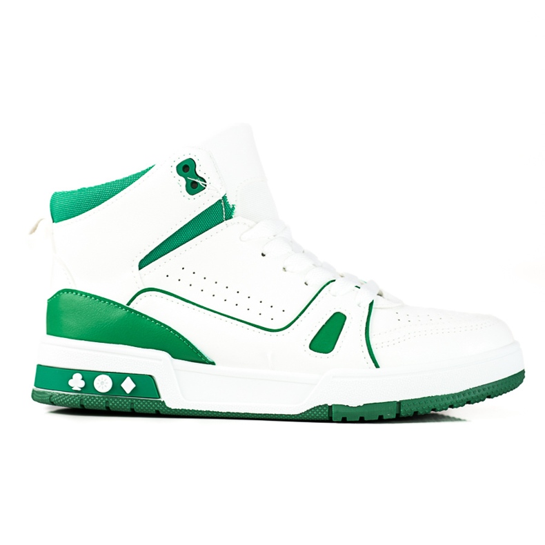 High, laced women's Shelovet sneakers green and white