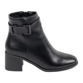 Classic black Shelovet women's boots on a low post