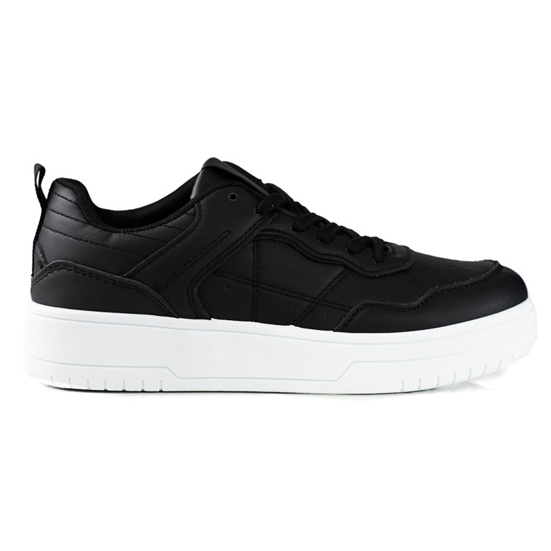 Classic sports women's Shelovet black eco-leather sneakers