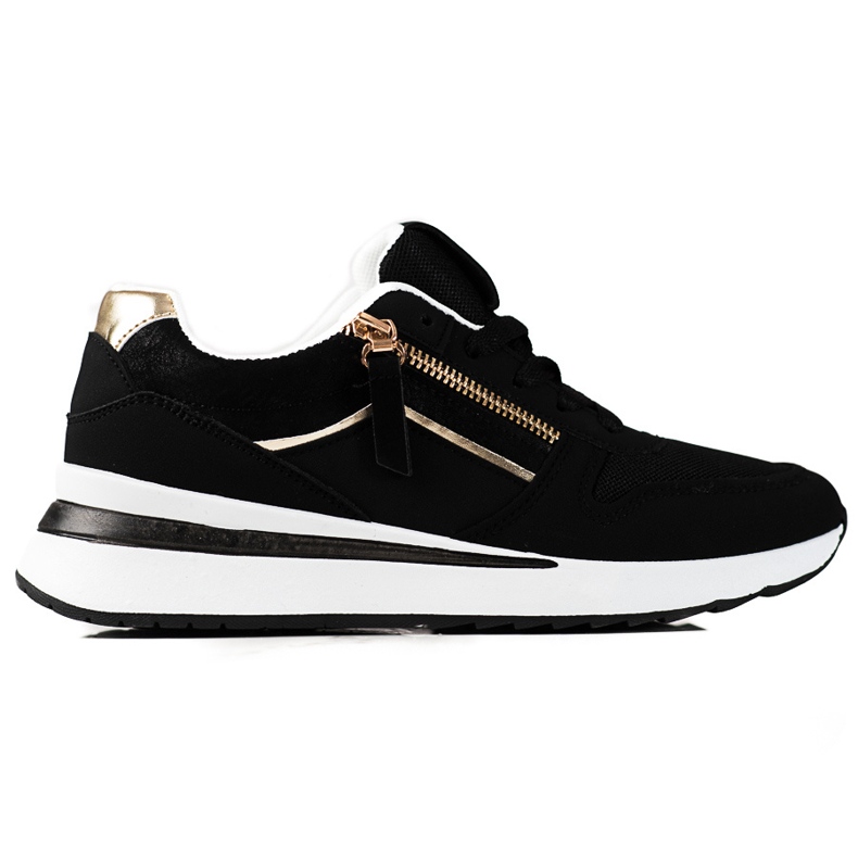 Black Shelovet women's sneakers with a white sole Black Shelovet women's sneakers with a white sole