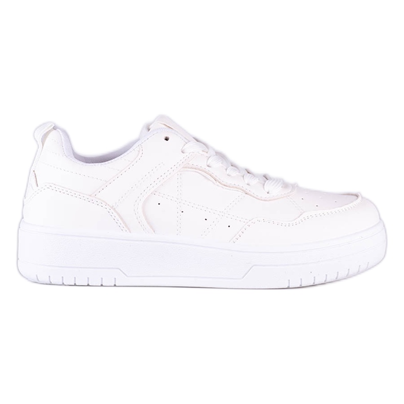 Classic sports women's Shelovet sneakers made of ecological leather in white Classic sports women's Shelovet sneakers made of ecological leather in white