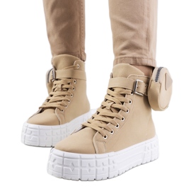 Beige sneakers on the Lambari platform
