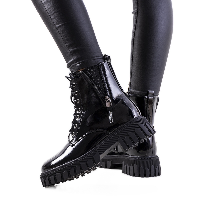 Black lacquered Inark boots
