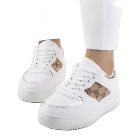 Luzia women's white sneakers brown Luzia women's white sneakers brown