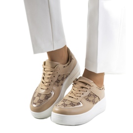 Luzia women's beige sneakers brown