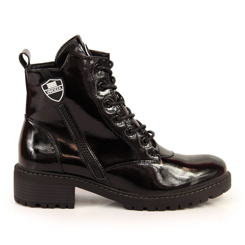 Insulated boots Vinceza W JAN138A black lacquered