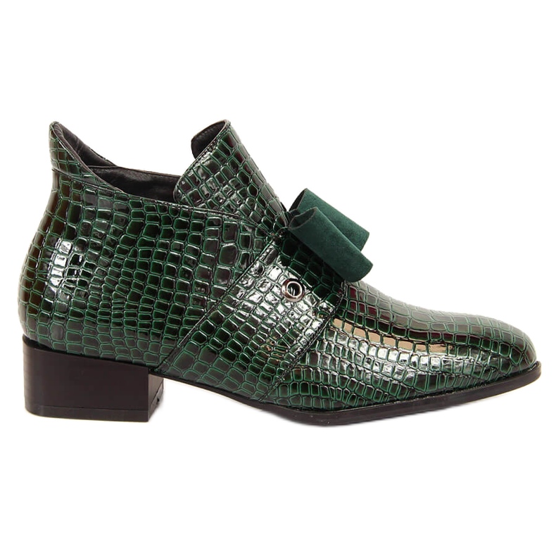 Women's boots Jodhpur boots with a lacquered green Potocki bow