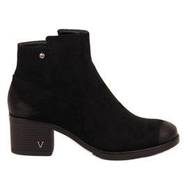 Women's boots on the post eco-suede black Potocki