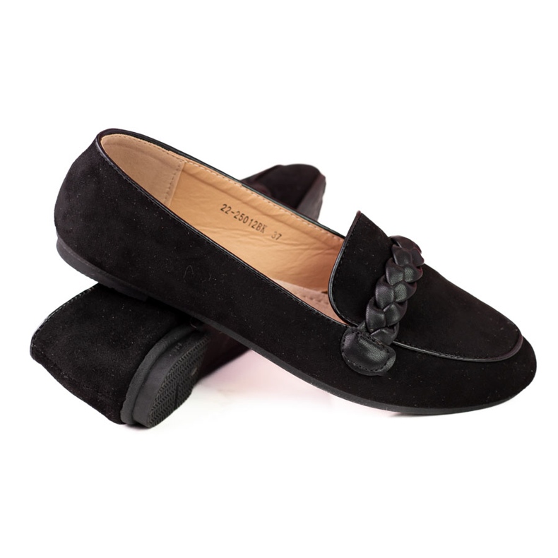 W. Potocki Women's suede loafers Potocki black