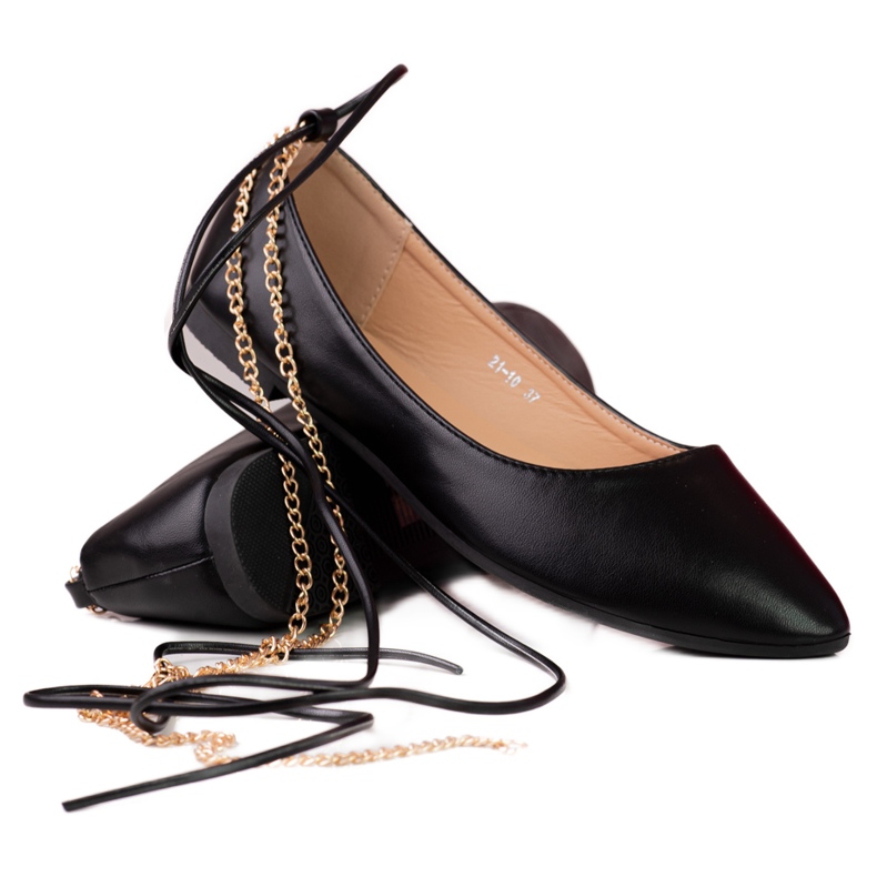 Women's Shelovet ballerinas black with chains