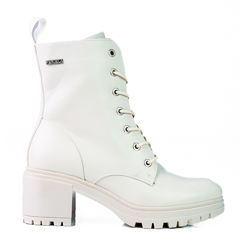 Beige lace-up women's Vinceza workers on a low post brown