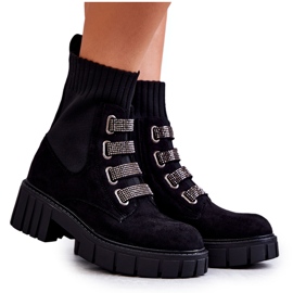 Hope Black Suede Slip-On Socks Boots
