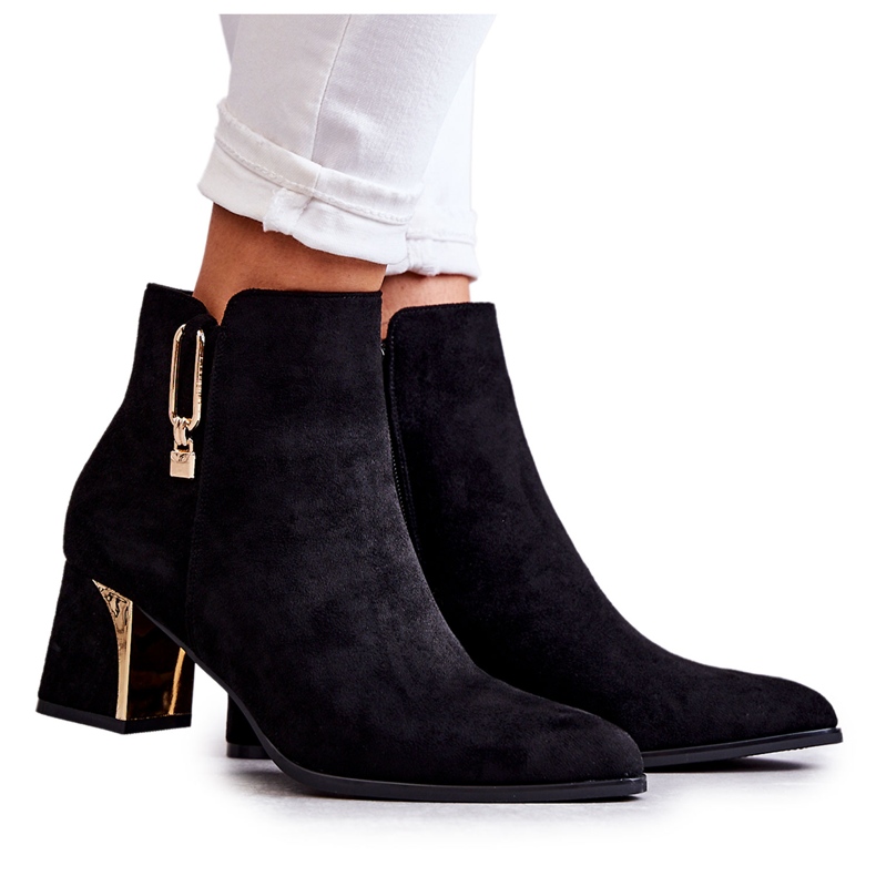 PS1 Black Erine Suede Booties On A Pillar
