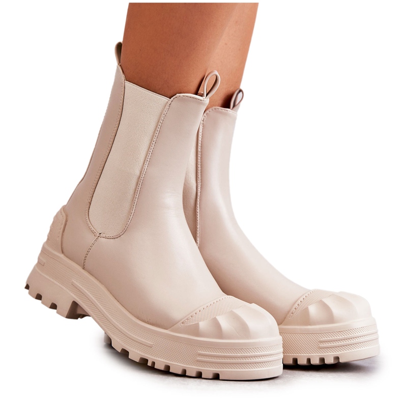 PG1 Classic High Workers Beige Bassti Boots