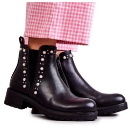 PG1 Leather Boots Workers Black Ferra