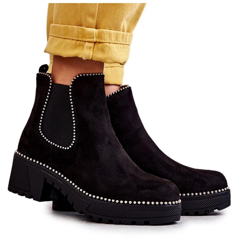 PG1 Women's Black Afaries boots with studs