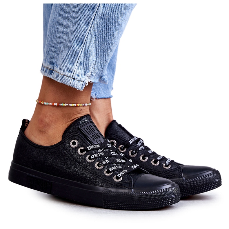 Women's Leather Sneakers Big Star KK274106 Black