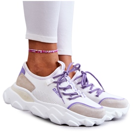 Women's Sneakers Memory Foam System Big Star KK274029 White purple