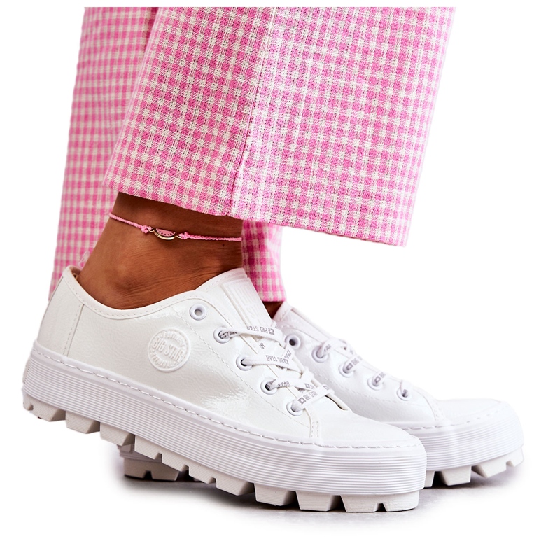 Fashionable Lacquered Sneakers Big Star KK274045 White
