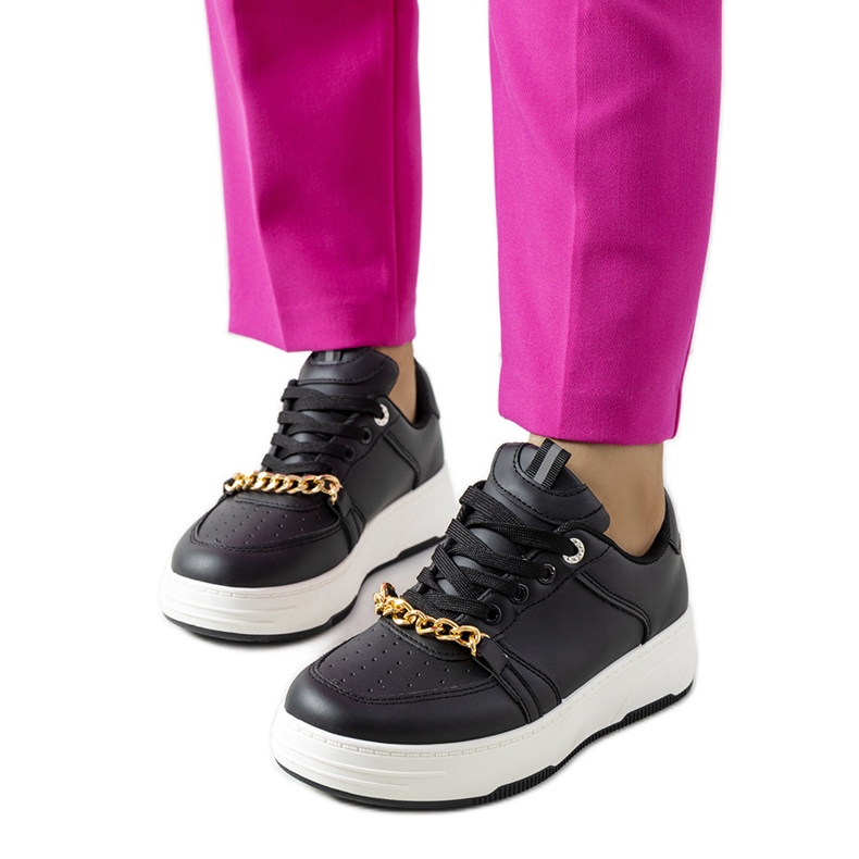 Black Kelliher chain sneakers