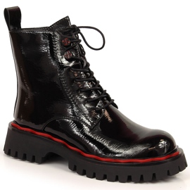 S.Barski Black patent leather insulated boots by S. Barski