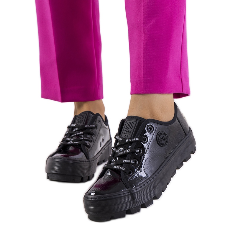 Black lacquered sneakers Big Star KK274044 Black lacquered sneakers Big Star KK274044