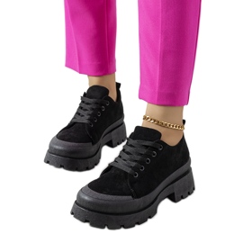 Black sneakers on the Dearth platform