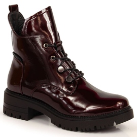 Warm lacquered boots Potocki W WOL89A burgundy claret Warm lacquered boots Potocki W WOL89A burgundy claret