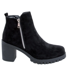 Sadie Black Suede high-heeled ankle boots