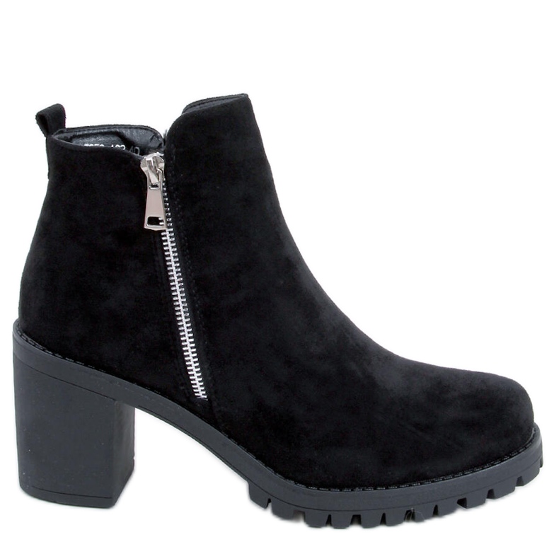 Sadie Black Suede high-heeled ankle boots
