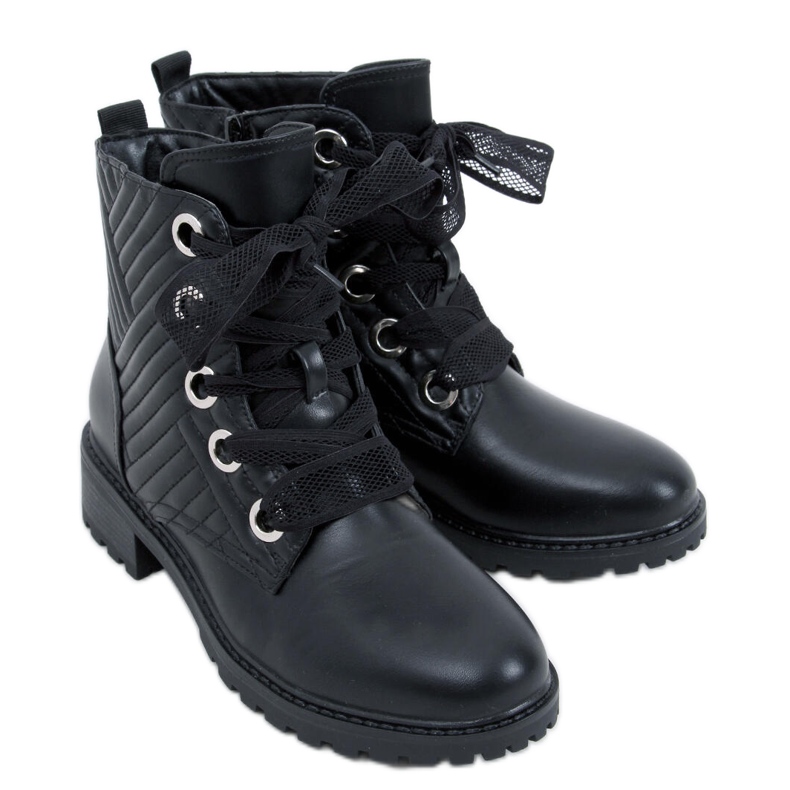 Nagini Black lace-up boots