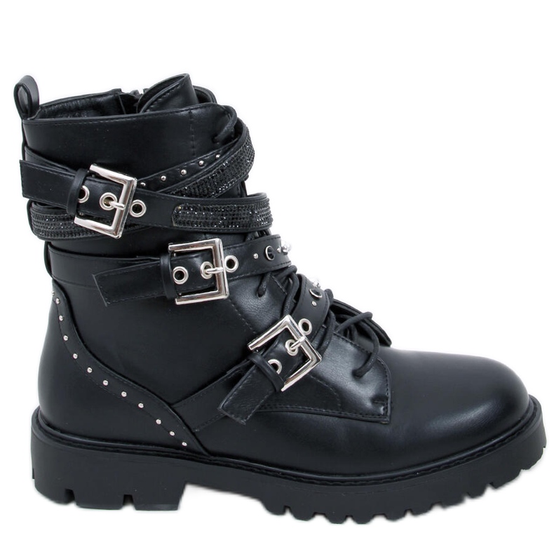Fleur Black military boots