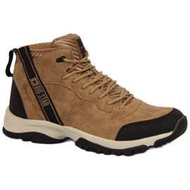 Men's high trekking shoes beige Big Star KK174283 brown Men's high trekking shoes beige Big Star KK174283 brown