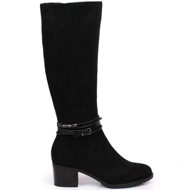 Women's black suede warm boots Jezzi