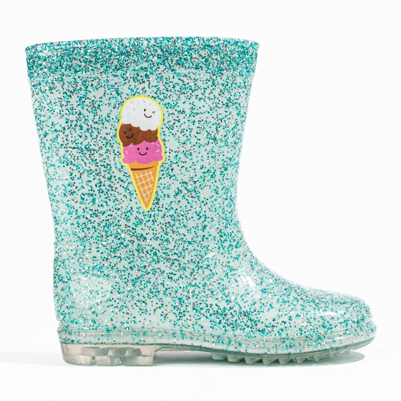 Girls' high glitter boots Shelovet mint green
