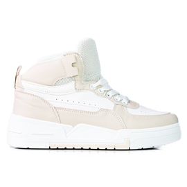 Women's Shelovet sneakers with a high upper, beige
