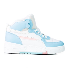 Women's Shelovet sneakers with a high upper, white and blue