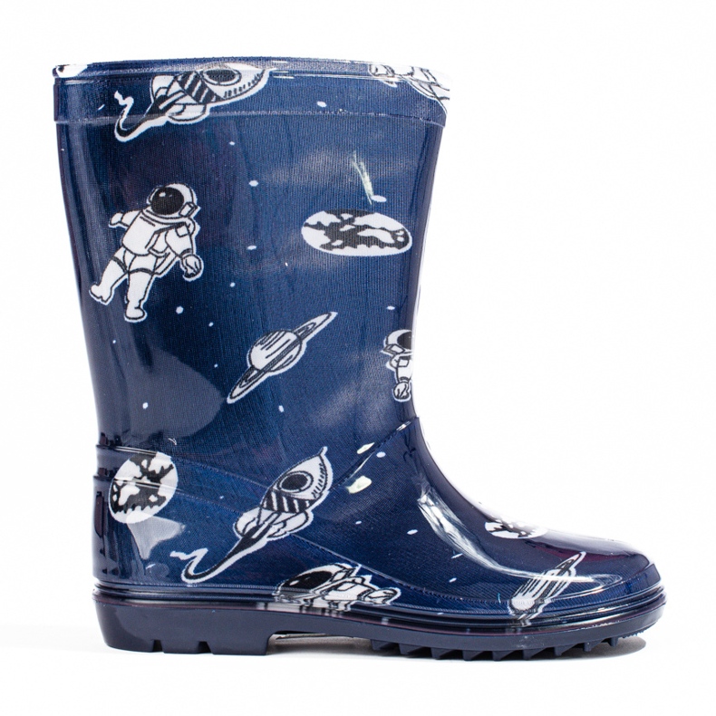 Tall boy's galoshes with the pattern Shelovet navy blue