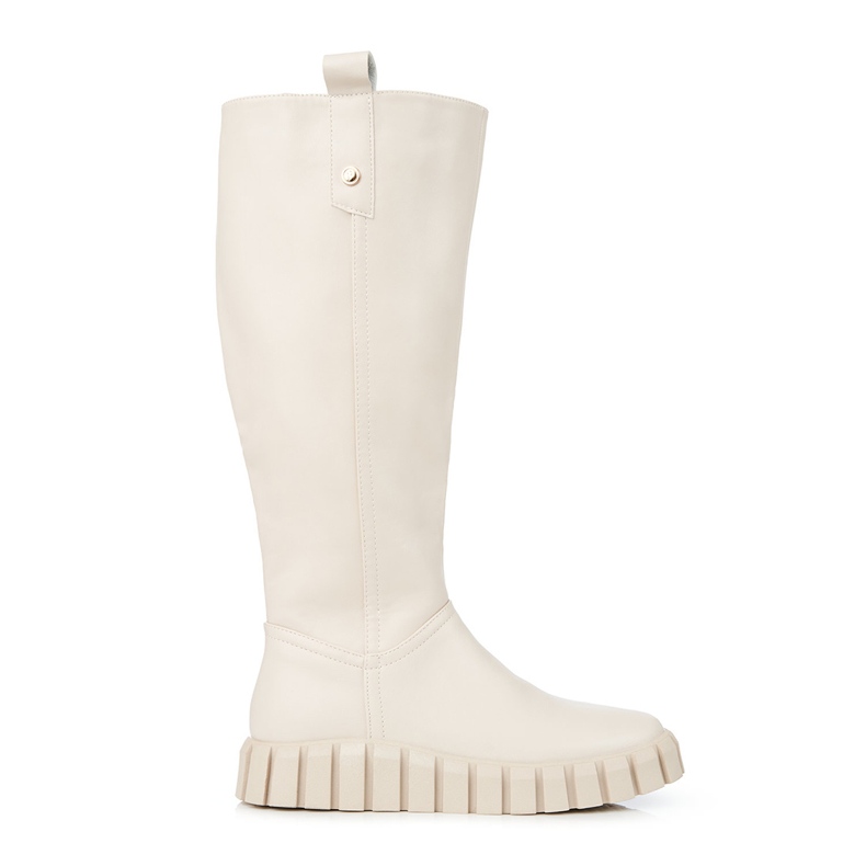 W. Potocki Cream women's boots on the Potocki platform beige