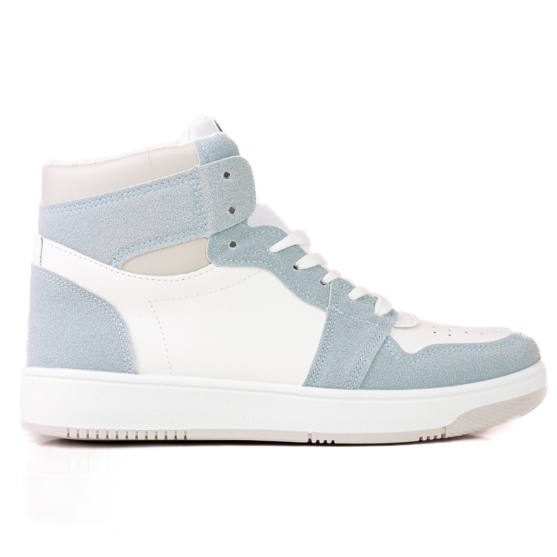 Tall white and blue women's Shelovet sneakers
