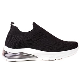 W. Potocki Black sports sneakers for women Potocki, fabric with glitter